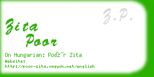 zita poor business card